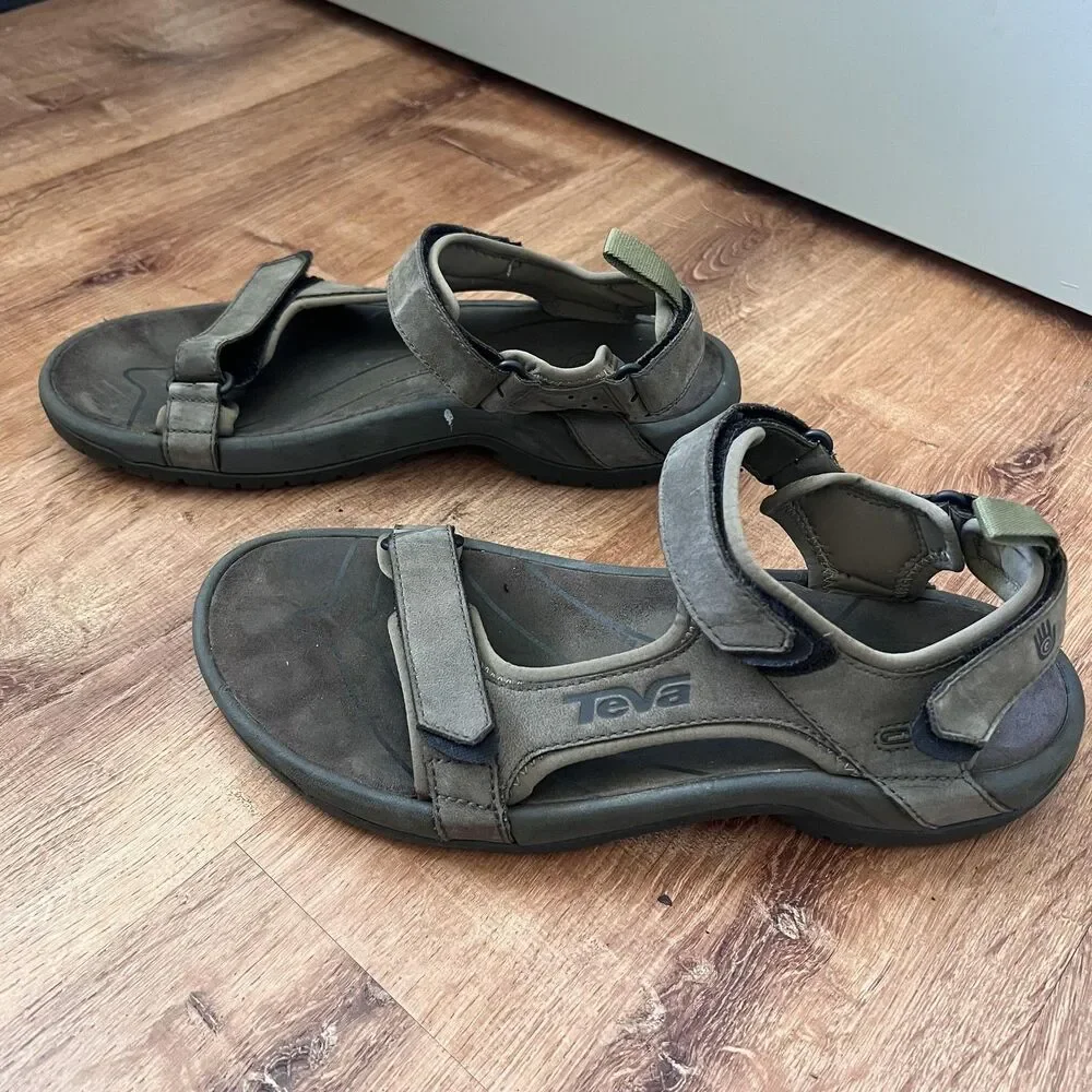 Teva Sandals Shoes Mens Size 11‎ Gray Anuyong Spider Rubber Strap Outdoor Hiking